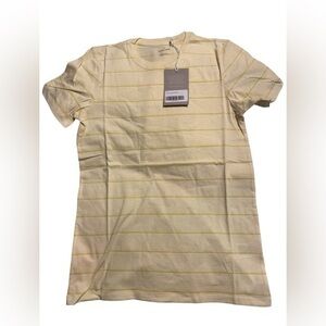 Everlane Women’s Organic Cotton Slim Tee‎ Yellow Striped Size Medium New